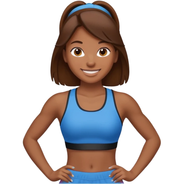 Gym girl brown skin and brown hair  emoji