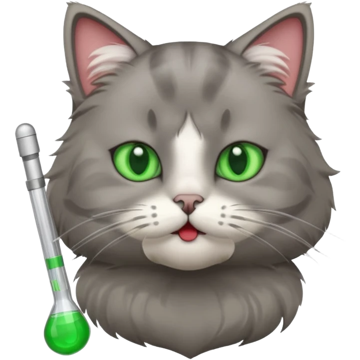 sick cat with termometer emoji