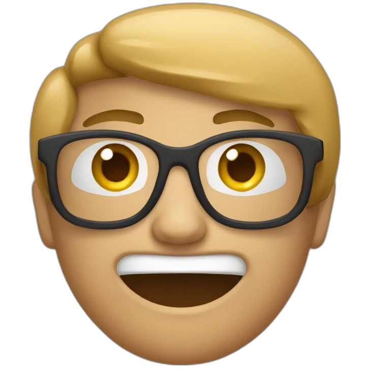 Personne qui casse une noix avec sa tête emoji