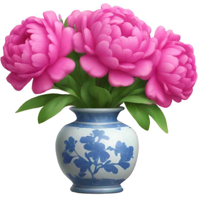 Bright pink pions in vase emoji
