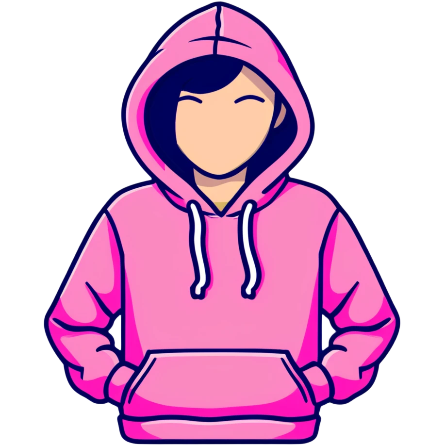 Pink hoodie with Victoria's Secret PINK logo emoji