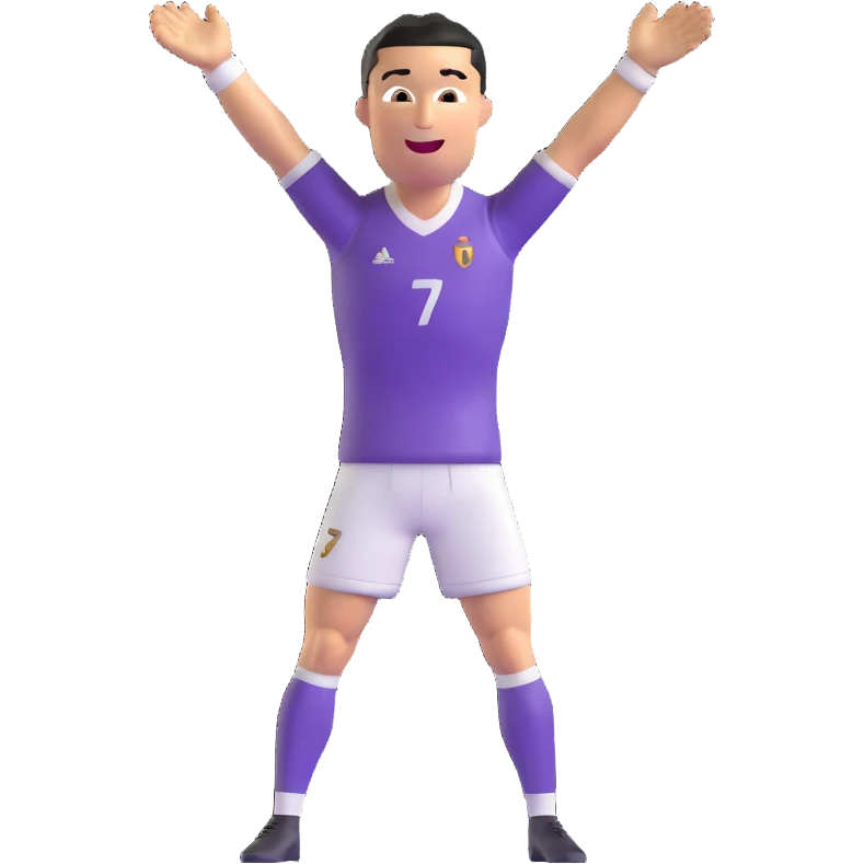 Cristiano Ronaldo doing his signature 'Siu' celebration emoji