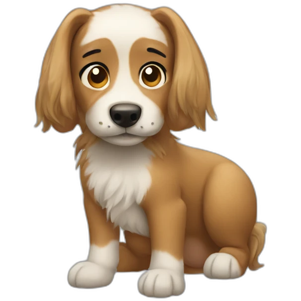 Dog with pony tail emoji