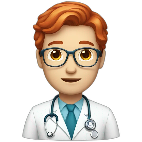 Doctor wiht red hair and blue eyes emoji