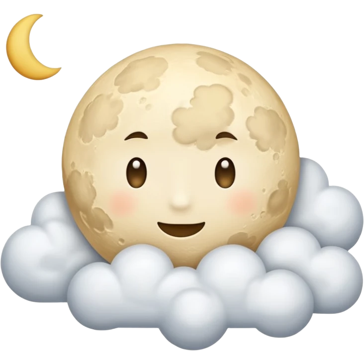 Beige moon and cloud emoji
