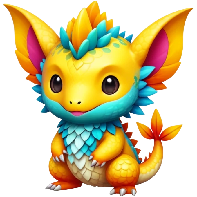 Exotic colorful chibi Fakémon-creature emoji