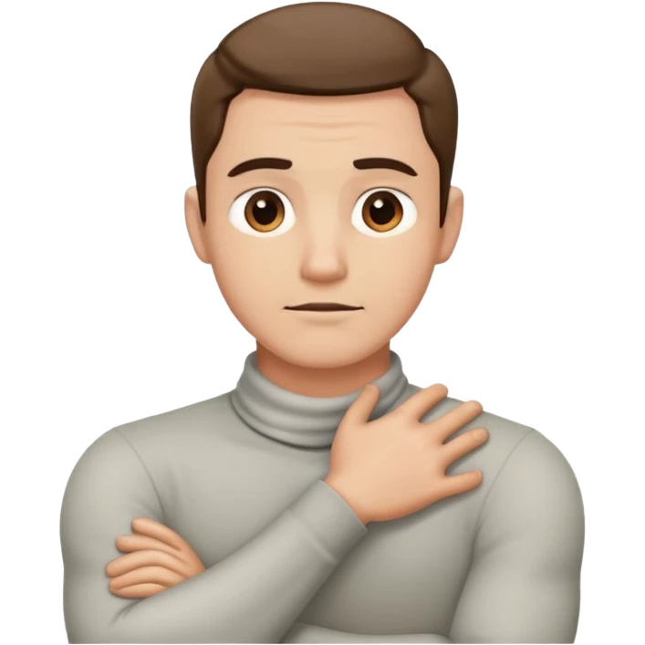 Arms crossed holding neck guy emoji
