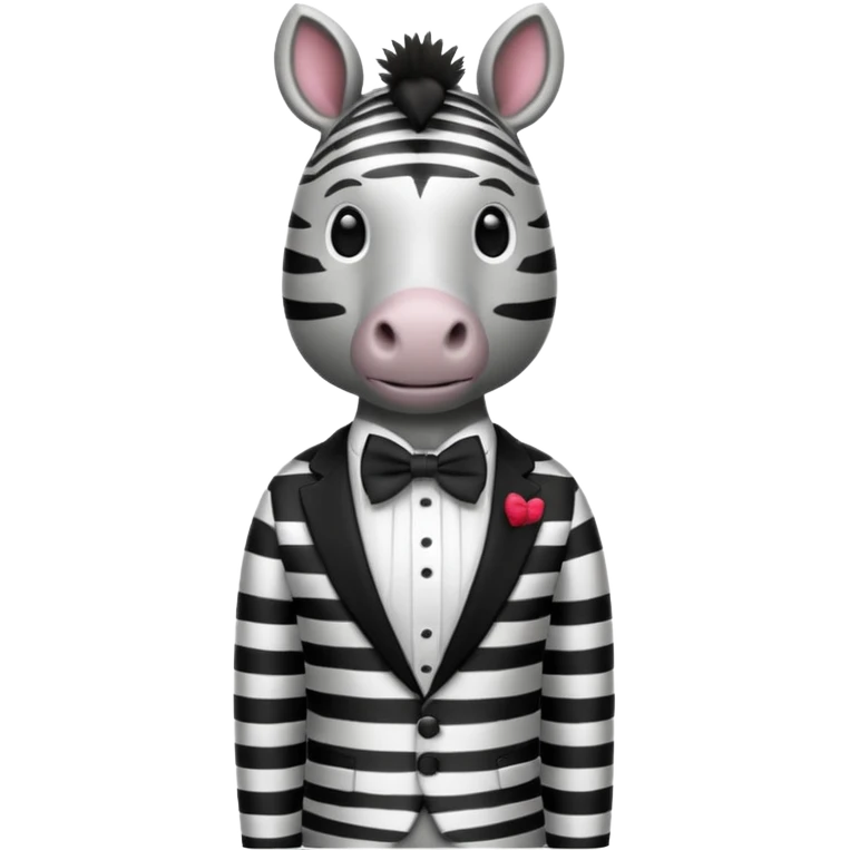 Zebra with bow tie emoji
