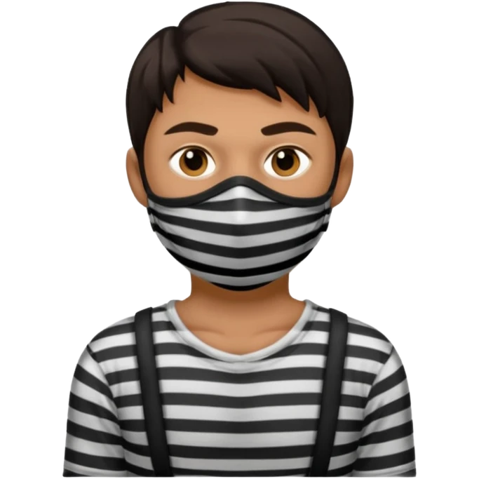 thief, with stripped shirt, facemask. emoji