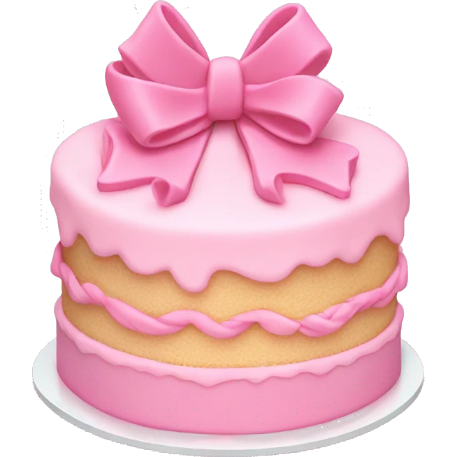 light pink cake with mini bows  emoji