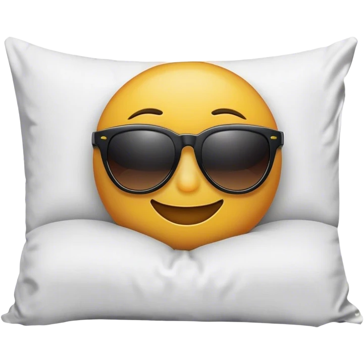 smile face with sunglasses on a pillow emoji