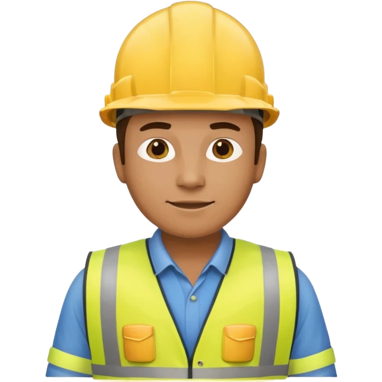 Construction worker in yellow hard hat and vest emoji