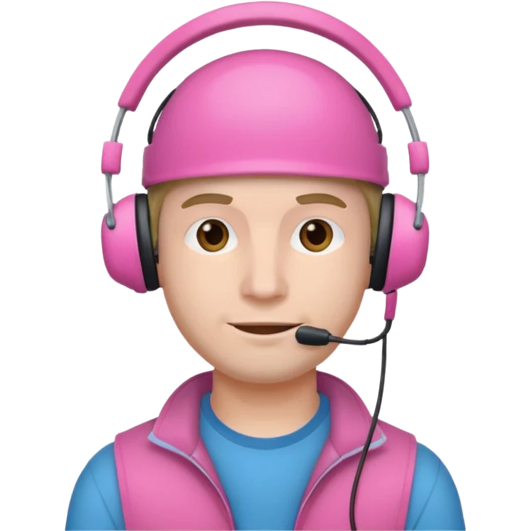 guy with pink headset emoji
