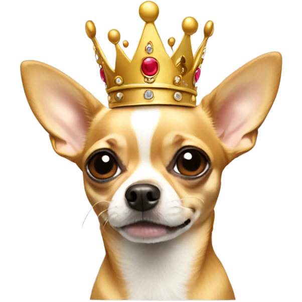 Chihuahua wearing a crown emoji