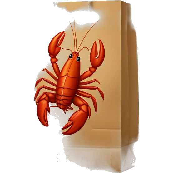 Crawfish in paper bag emoji