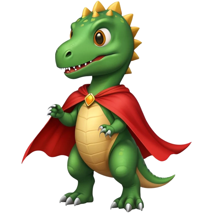 Dinosaur with cape and mask emoji