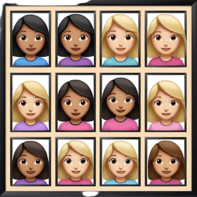 multiple girly framed photos emoji