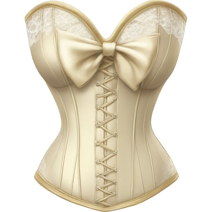 Gold ivory corset with lace and bow emoji