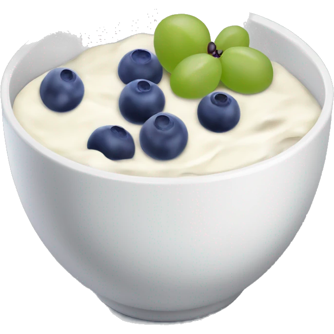 yoghurt bowl with grapes and blueberries emoji