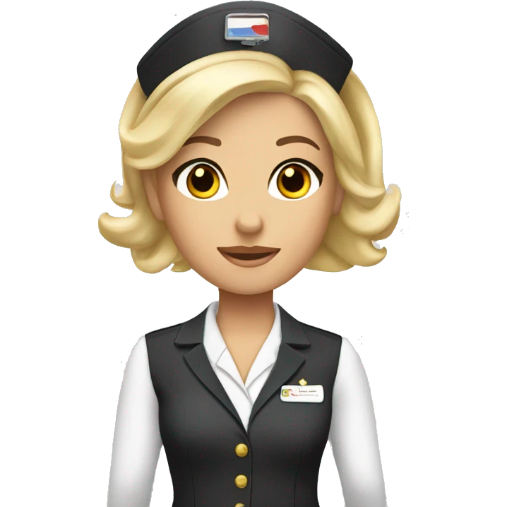 flight attendant blonde brown eyes emoji