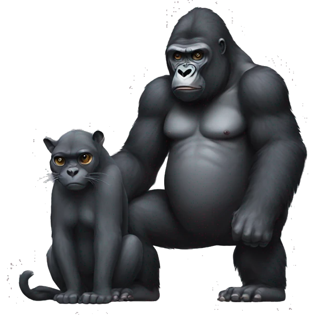 gorilla with cat emoji