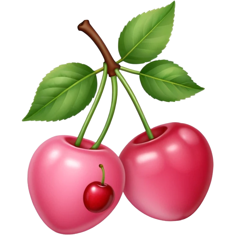 baby pink cherries with bow emoji