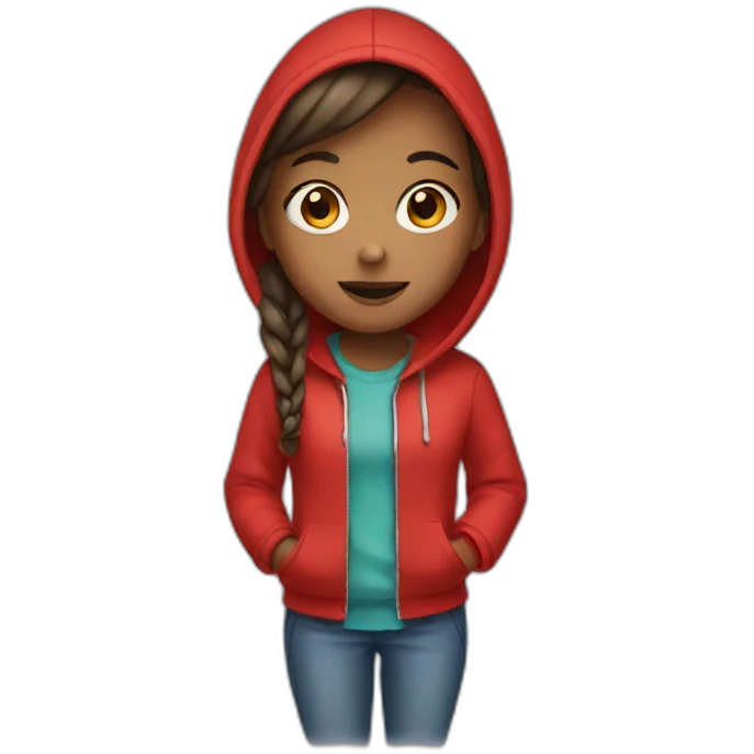 girl in a red hoodie emoji