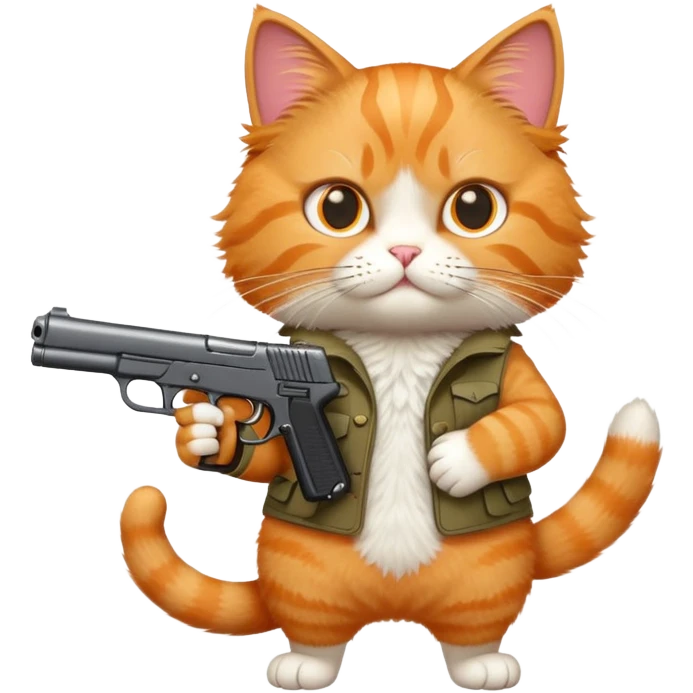 Cat with a gun emoji
