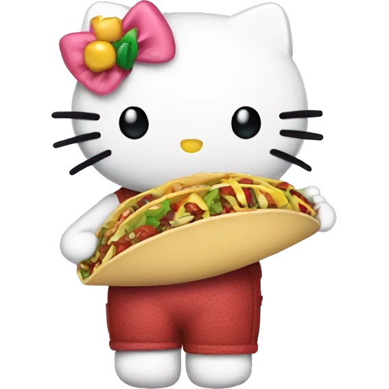 Hello-kitty hello-kitty holding a taco emoji