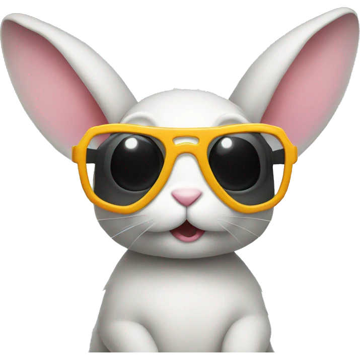 Bunny wearing goggles emoji