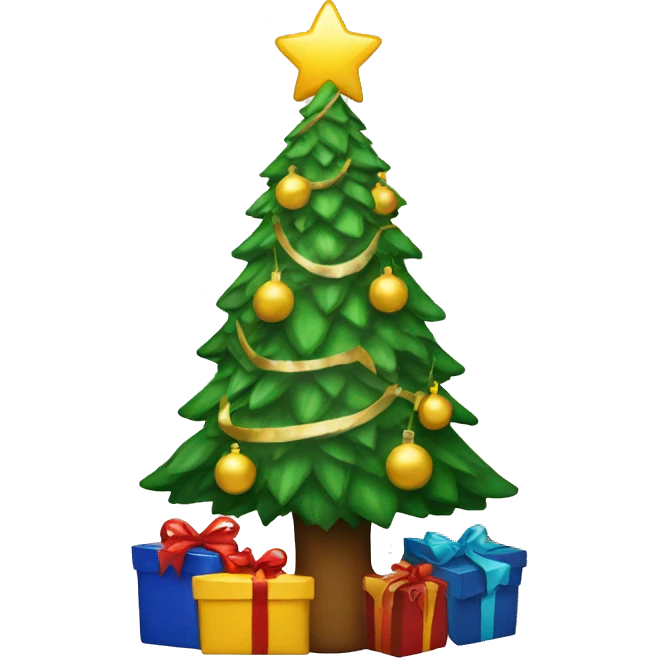 Christmas tree with presents  emoji