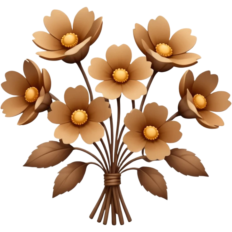 bouquet of soft brown flowers emoji