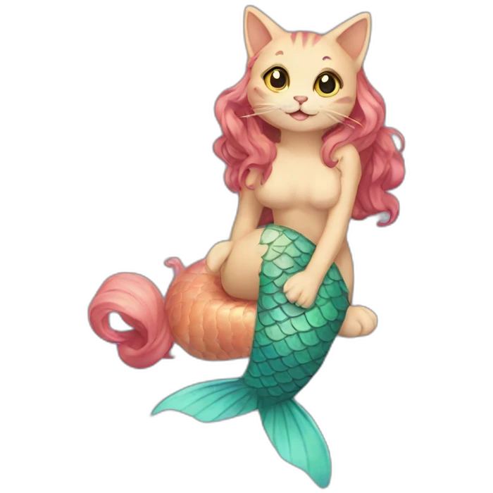 Cat mermaid emoji