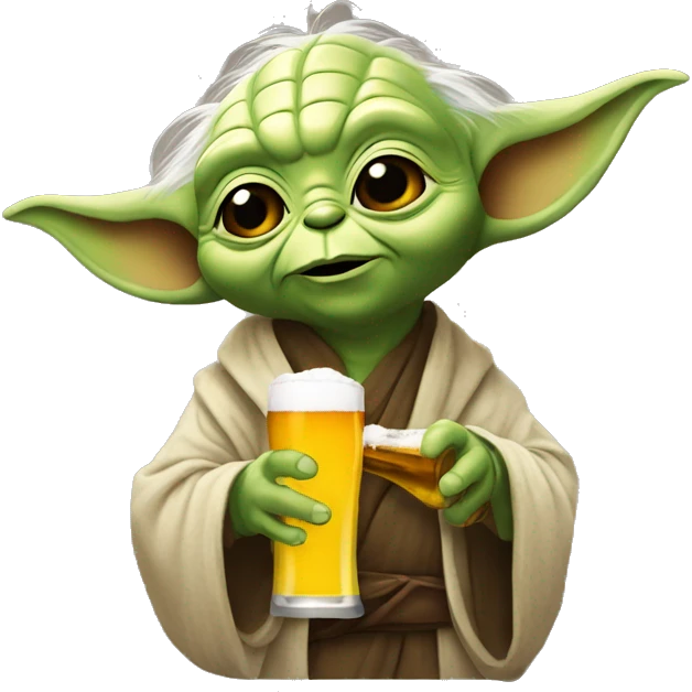 Yoda buvant une bière  emoji