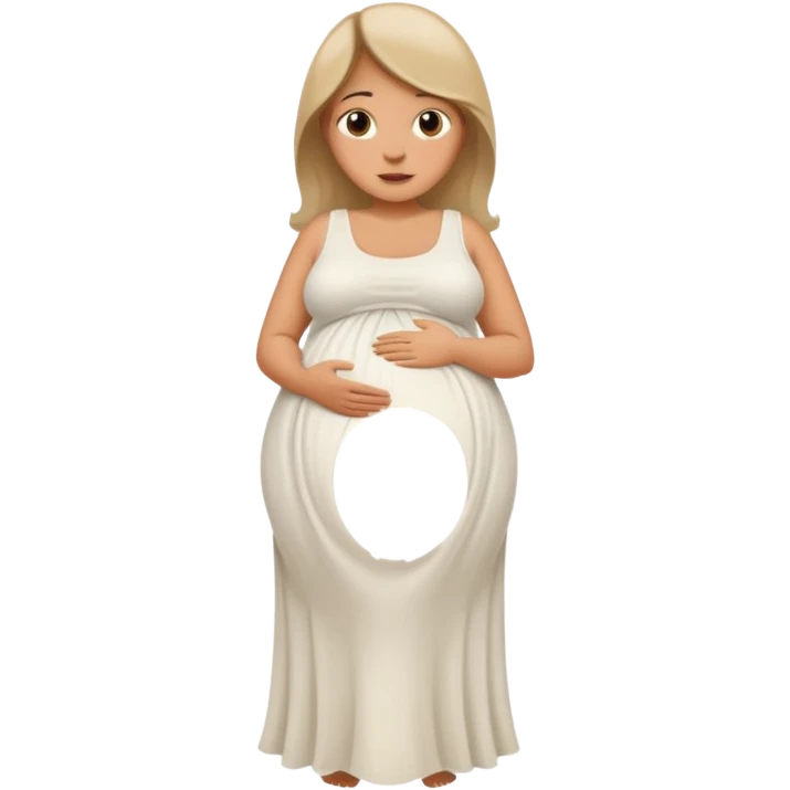 heavily pregnant woman with extremely large overdue belly emoji