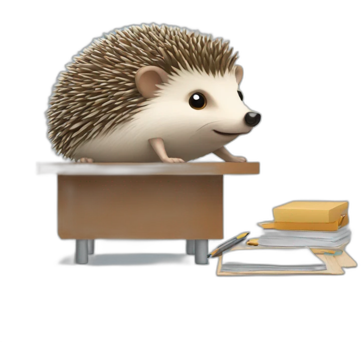 hedgehog working in an office emoji