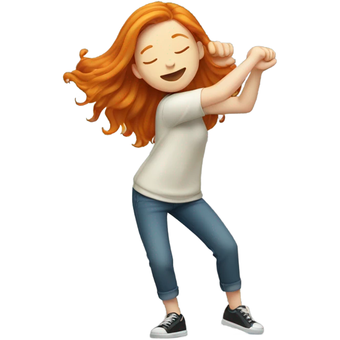 Ginger girl dabbing emoji