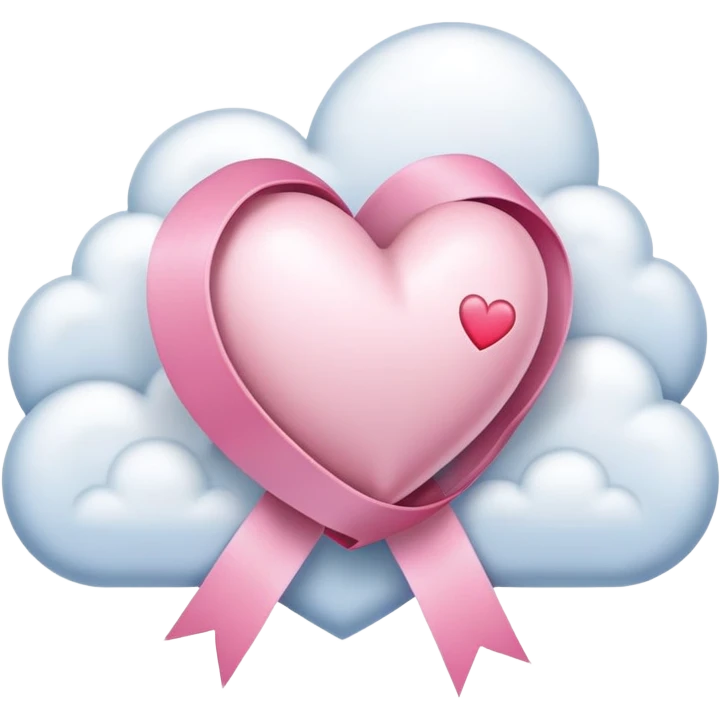 This heart “💗” with ribbons and cloud emoji