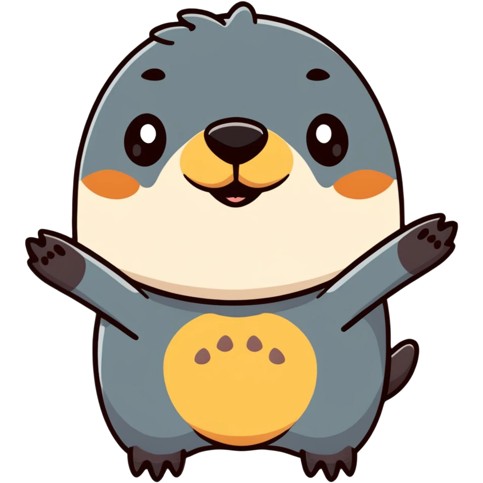 adorable mole with big front paws emoji