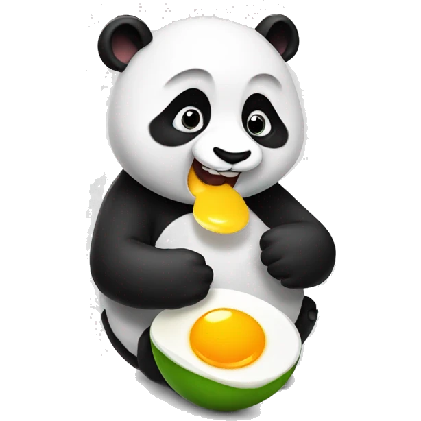 Panda eating eggs emoji