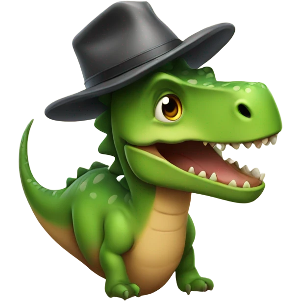 Dino with hat emoji