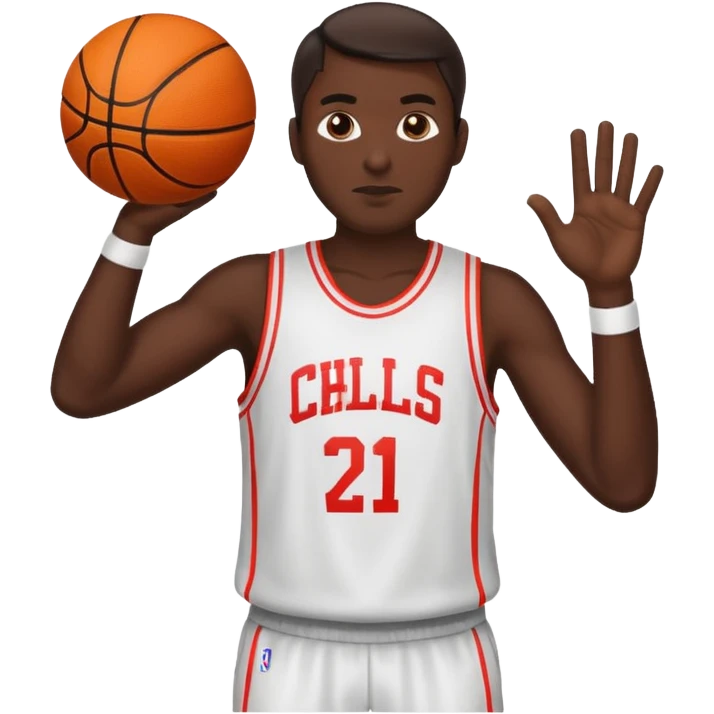 man shooting basketball and airballing emoji