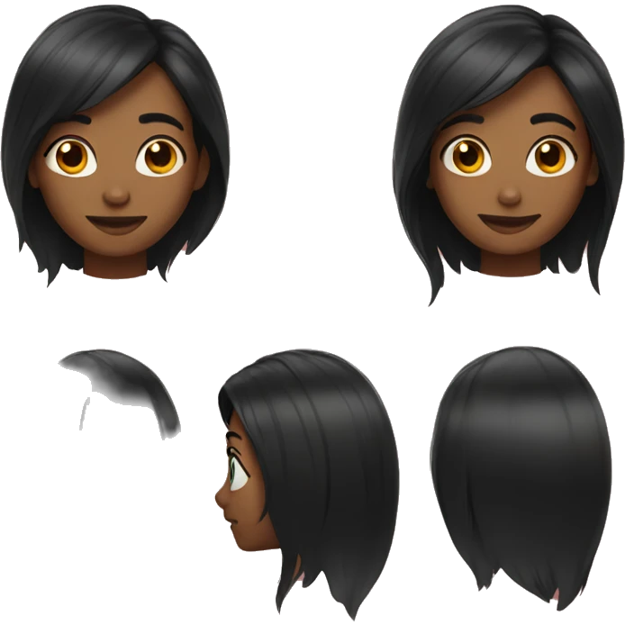 black hair emoji