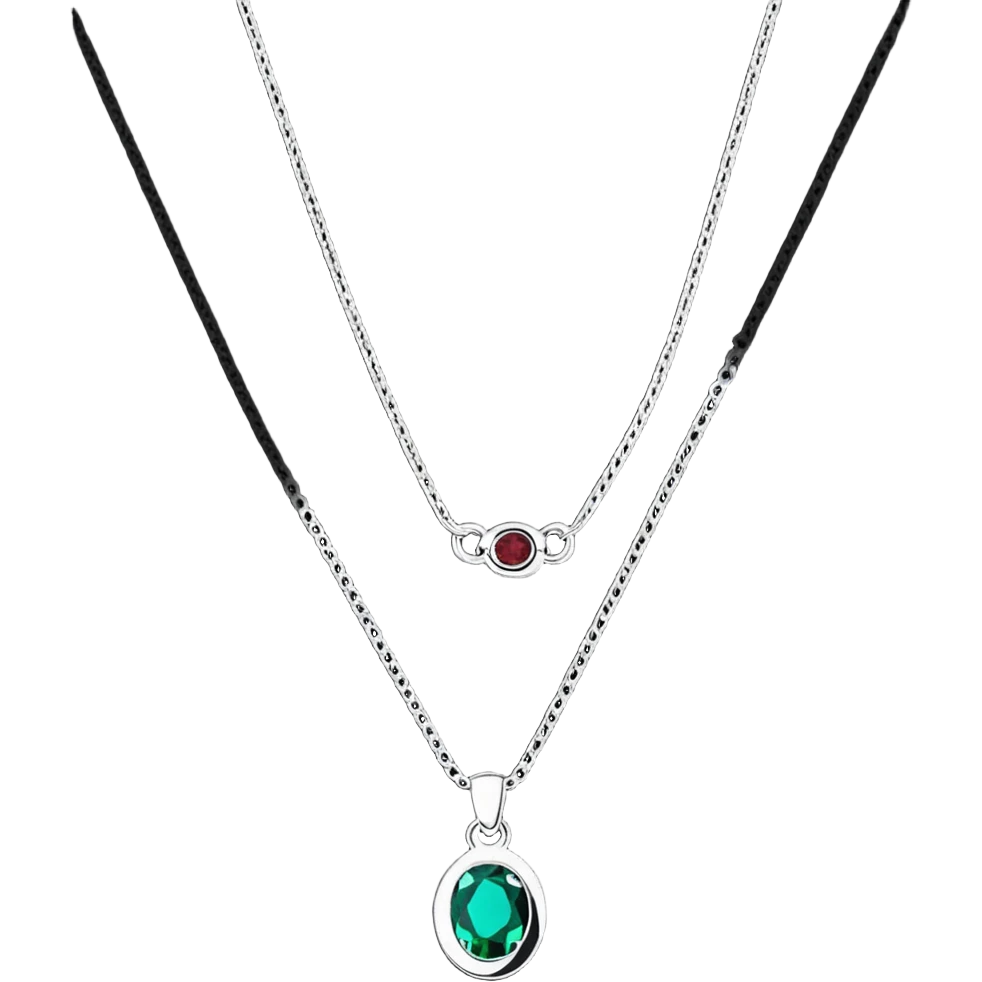 pendant with a gemstone or crystal on a chain emoji