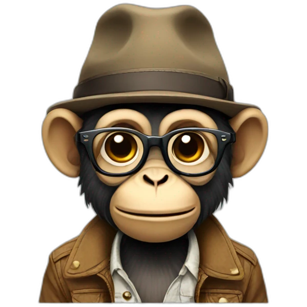 Hipster monkey emoji