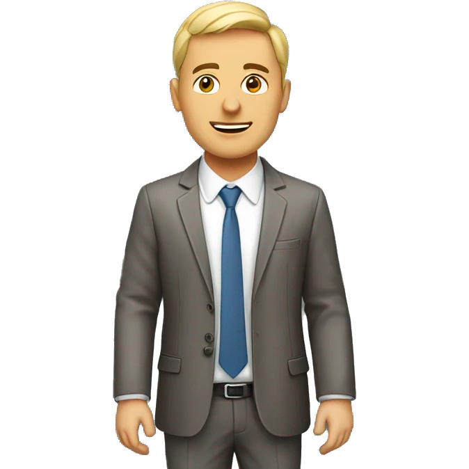 man leaves in big city, 25-45 years, works in office, it emoji
