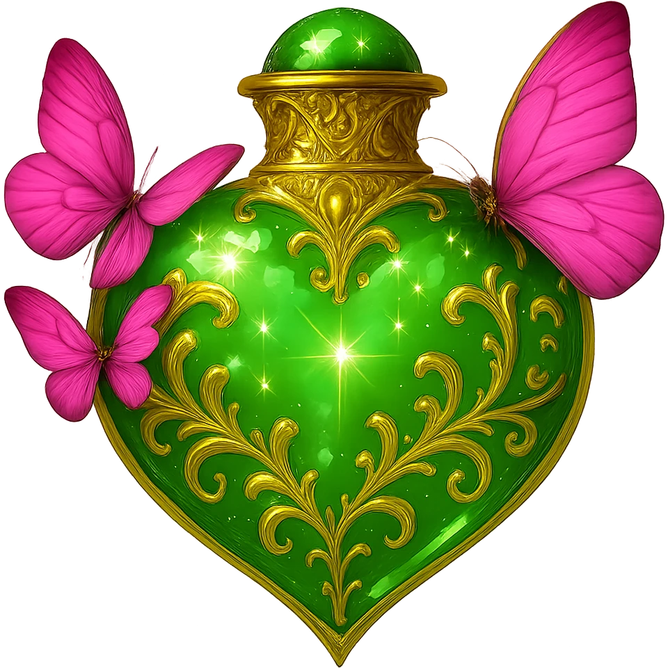 Maintain the original design of the bottle with an even rounder bottom. Make the background fully transparent (PNG). Enhance the bottle's shininess with more glow and light reflections, keeping everything else as in the provided variant. emoji