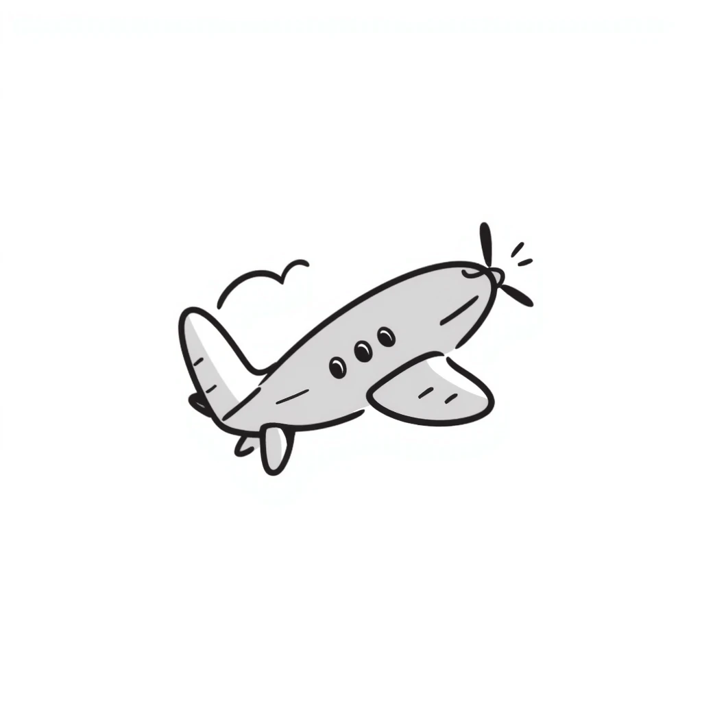 airplane hand drawn doodle emoji