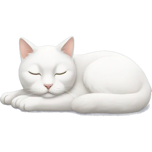 White cat sleeping  emoji