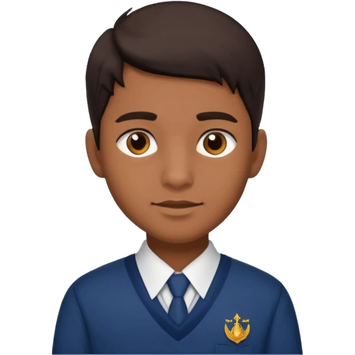 Indian male high school student brown skin dark hair emoji